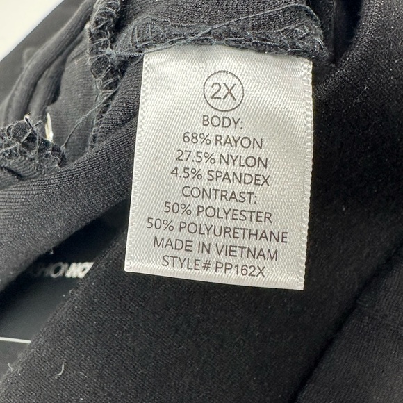 Fashion Nova Black Women Sz 2X Hint of Faux Leather Contrast Leggings Laced Side - Picture 5 of 6